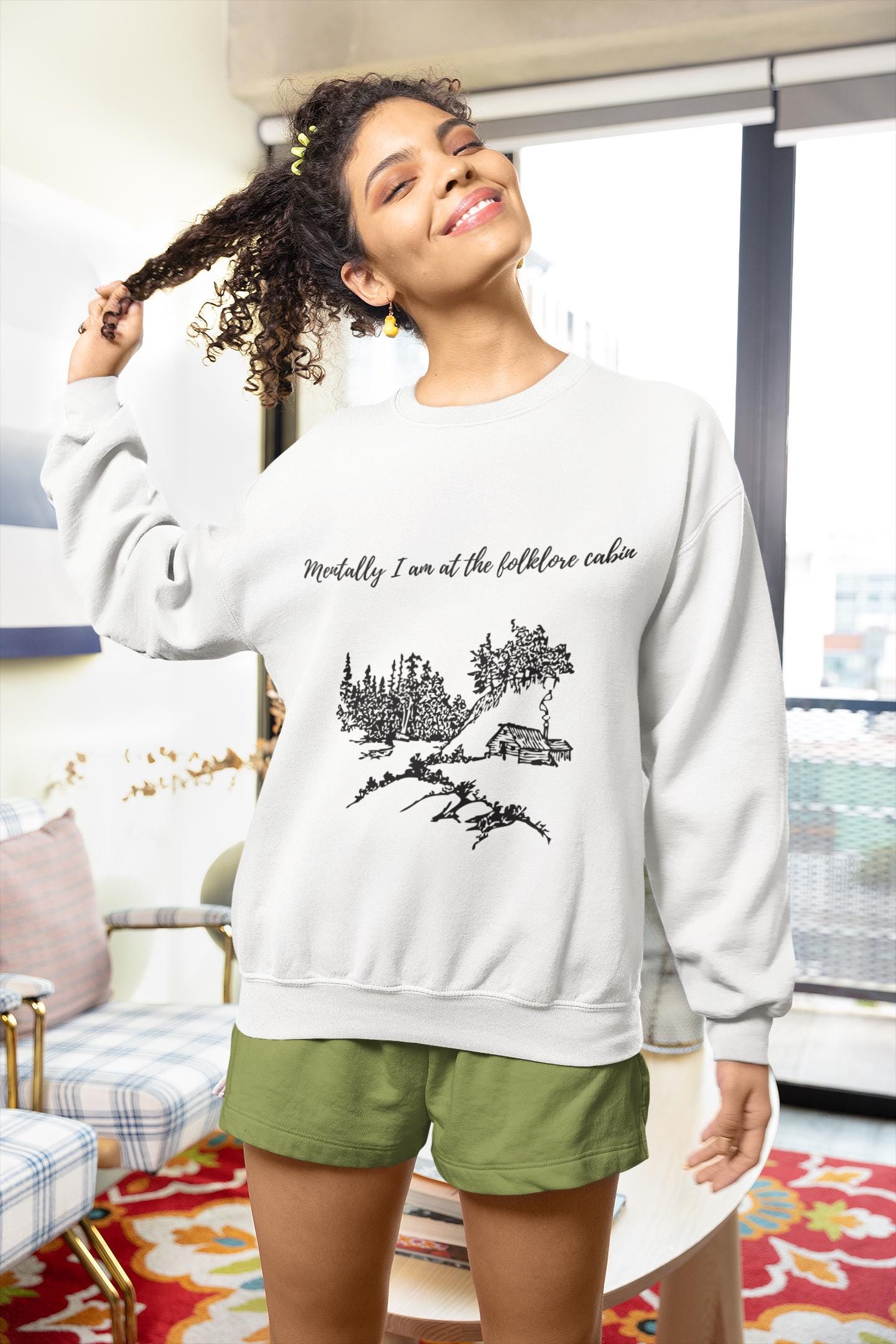 Mentally I Am at the Folklore Cabin Crewneck