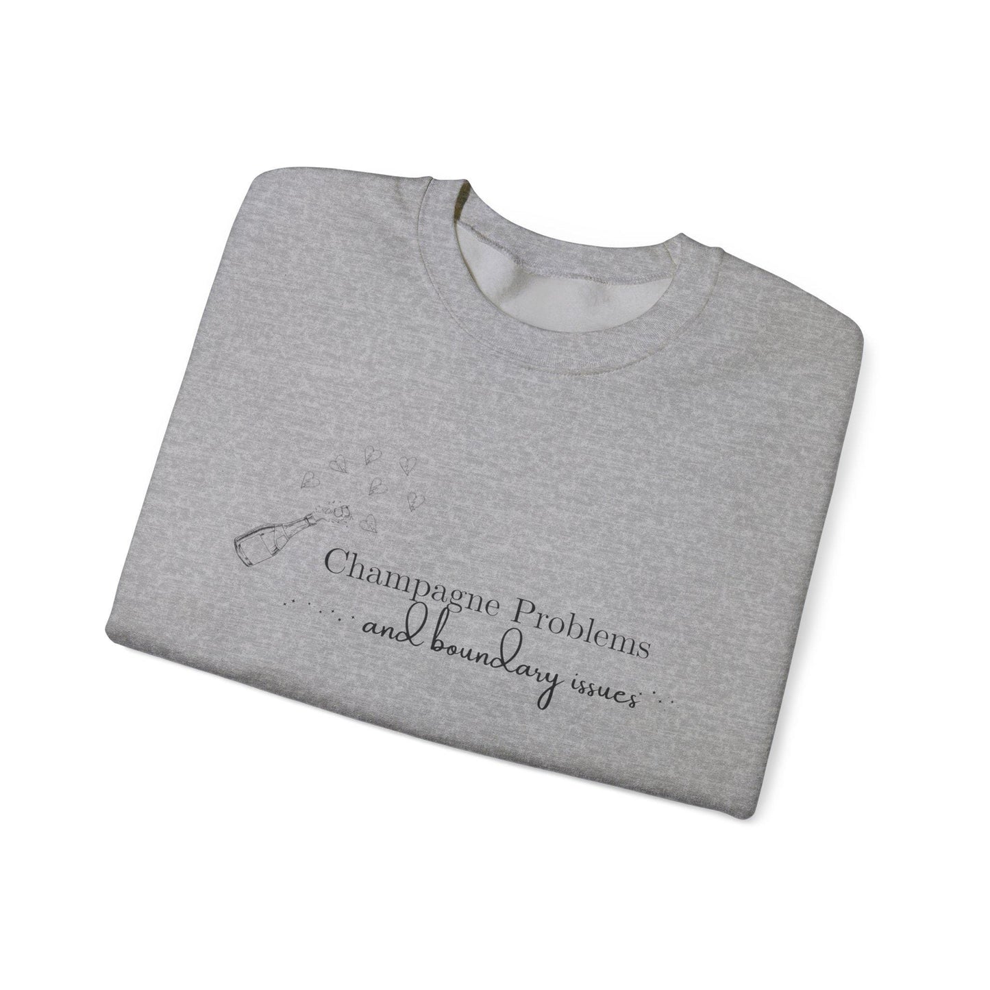 Champagne Problems and Boundary Issues Crewneck | Snarky Swiftie Sweatshirt | Therapy-Inspired Mental Health Humor | Unhinged Cozy Vibes