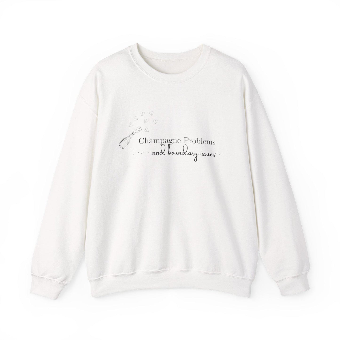 Champagne Problems and Boundary Issues Crewneck | Snarky Swiftie Sweatshirt | Therapy-Inspired Mental Health Humor | Unhinged Cozy Vibes