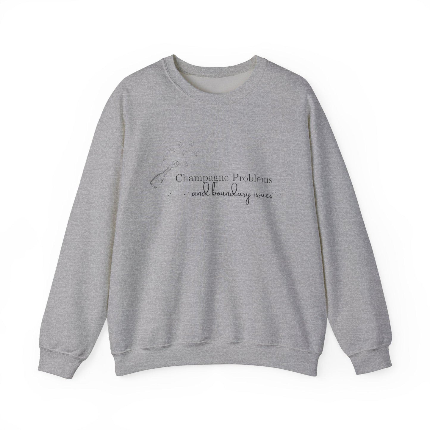 Champagne Problems and Boundary Issues Crewneck | Snarky Swiftie Sweatshirt | Therapy-Inspired Mental Health Humor | Unhinged Cozy Vibes